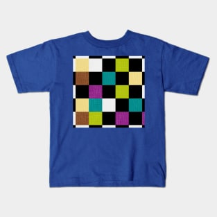 Checkered Colorful Pattern Kids T-Shirt